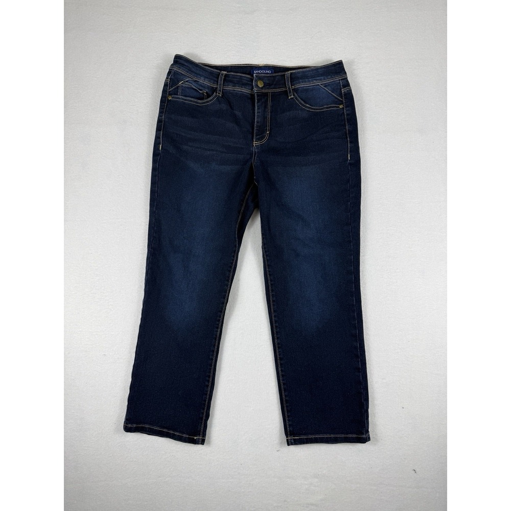 Bandolino Womens Cropped Capri Jeans Dark Wash Stretch Denim Size 6